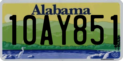 AL license plate 10AY851