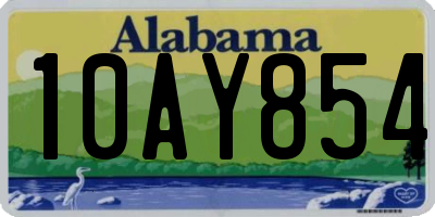 AL license plate 10AY854