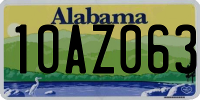 AL license plate 10AZ063