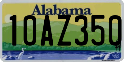 AL license plate 10AZ350