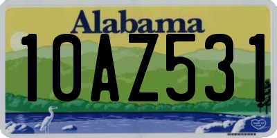 AL license plate 10AZ531