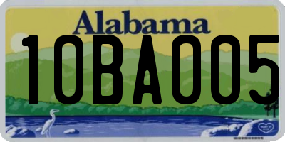 AL license plate 10BA005