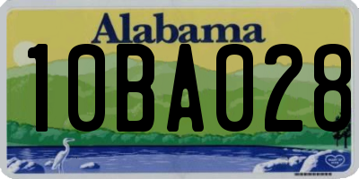 AL license plate 10BA028