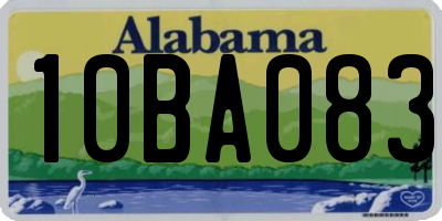 AL license plate 10BA083