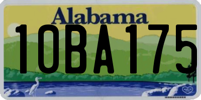 AL license plate 10BA175
