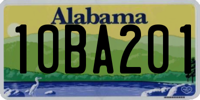 AL license plate 10BA201