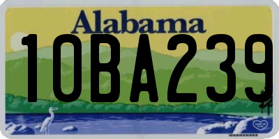 AL license plate 10BA239