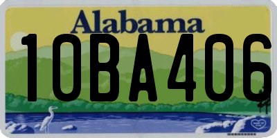 AL license plate 10BA406