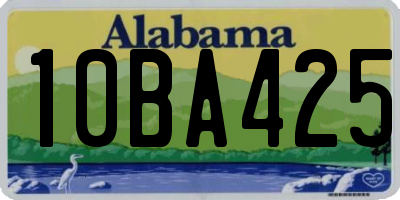 AL license plate 10BA425
