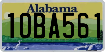 AL license plate 10BA561