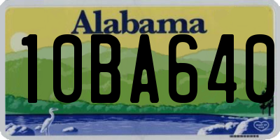 AL license plate 10BA640