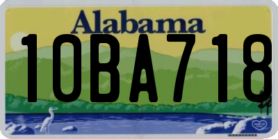 AL license plate 10BA718