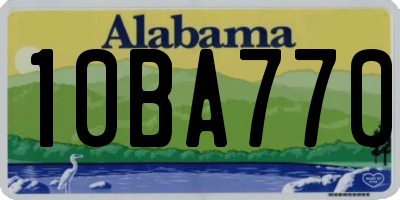 AL license plate 10BA770