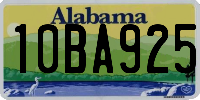 AL license plate 10BA925