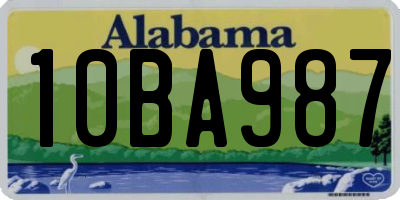 AL license plate 10BA987