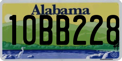 AL license plate 10BB228