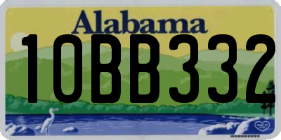 AL license plate 10BB332