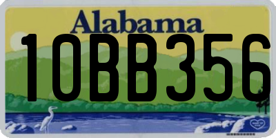 AL license plate 10BB356