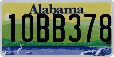 AL license plate 10BB378