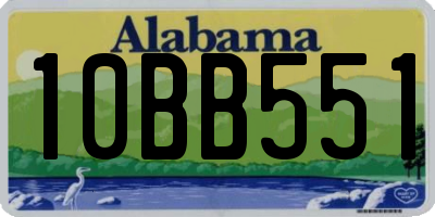 AL license plate 10BB551