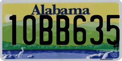 AL license plate 10BB635