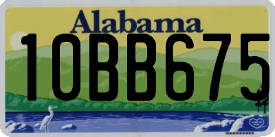 AL license plate 10BB675