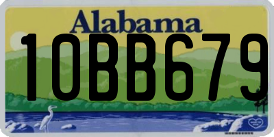 AL license plate 10BB679