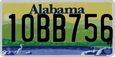AL license plate 10BB756