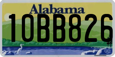 AL license plate 10BB826