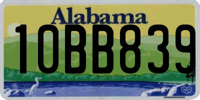 AL license plate 10BB839