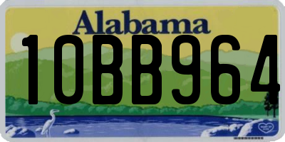 AL license plate 10BB964
