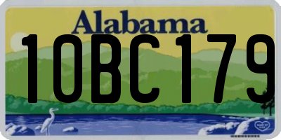 AL license plate 10BC179