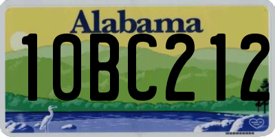 AL license plate 10BC212