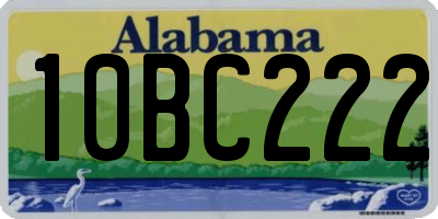 AL license plate 10BC222