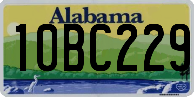 AL license plate 10BC229