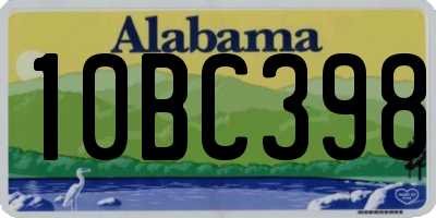 AL license plate 10BC398