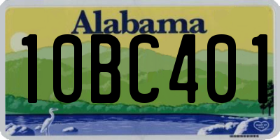 AL license plate 10BC401