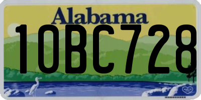 AL license plate 10BC728