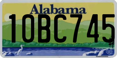 AL license plate 10BC745