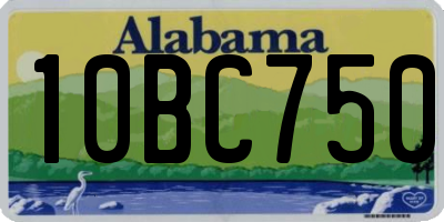 AL license plate 10BC750