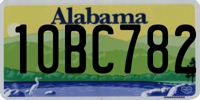 AL license plate 10BC782