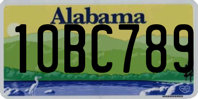 AL license plate 10BC789