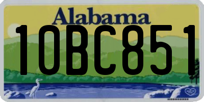 AL license plate 10BC851