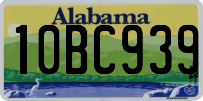 AL license plate 10BC939