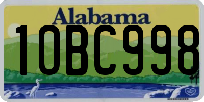 AL license plate 10BC998