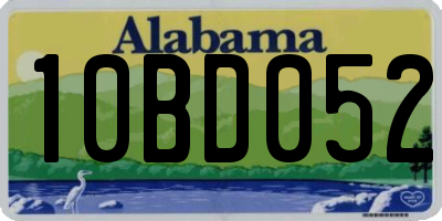 AL license plate 10BD052
