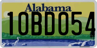 AL license plate 10BD054