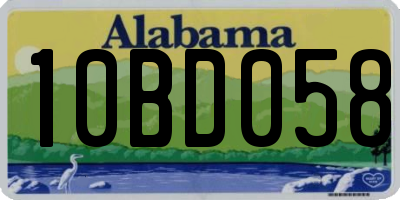 AL license plate 10BD058