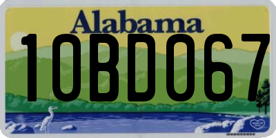 AL license plate 10BD067