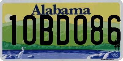 AL license plate 10BD086